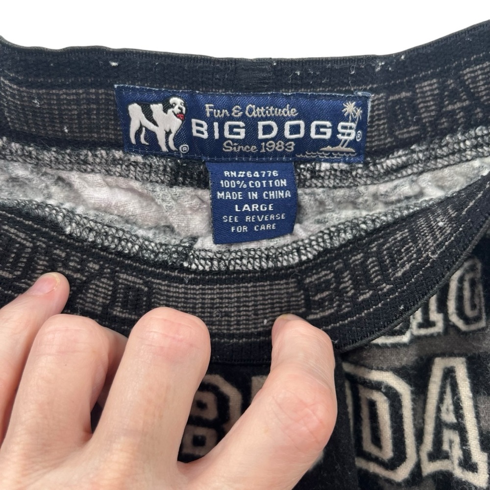 Big Dogs Black and White Graphic Lounge Pants Size Large - Picture 4 of 6